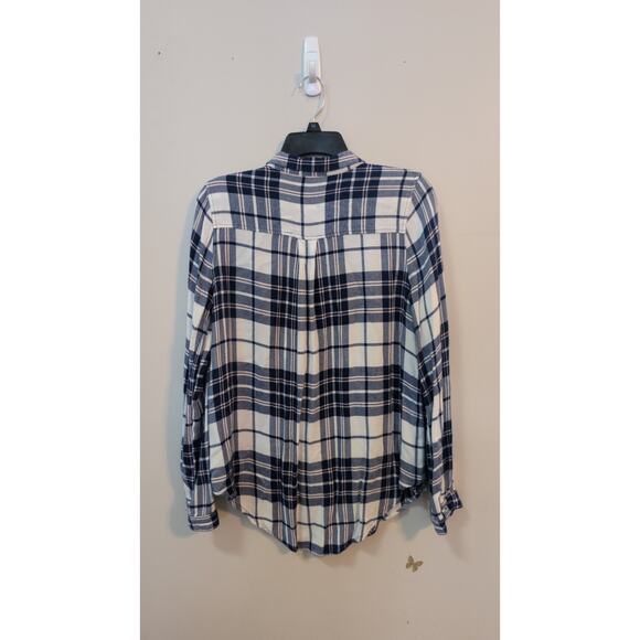 Blu Pepper Blue and White Plaid Flannel Button Down - Size Large - Picture 4 of 4